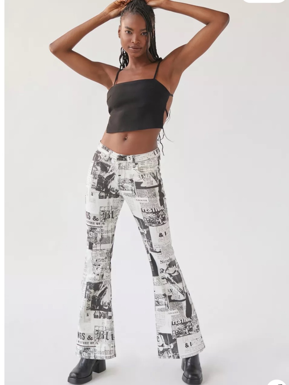 BDG Low-Rise Newspaper Print Flare Jeans. Size: 32. Great condition